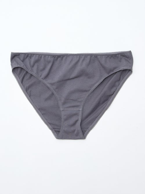 Pack de 5 braguitas de algodón liso - Kiabi