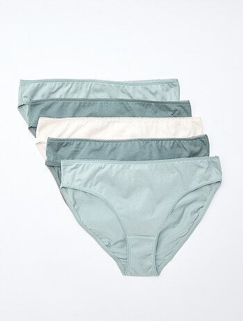 Pack de 5 braguitas de algodón liso