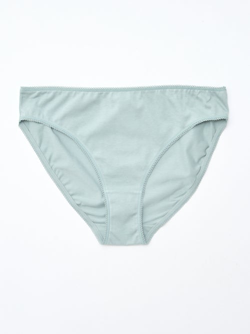 Pack de 5 braguitas de algodón liso - Kiabi