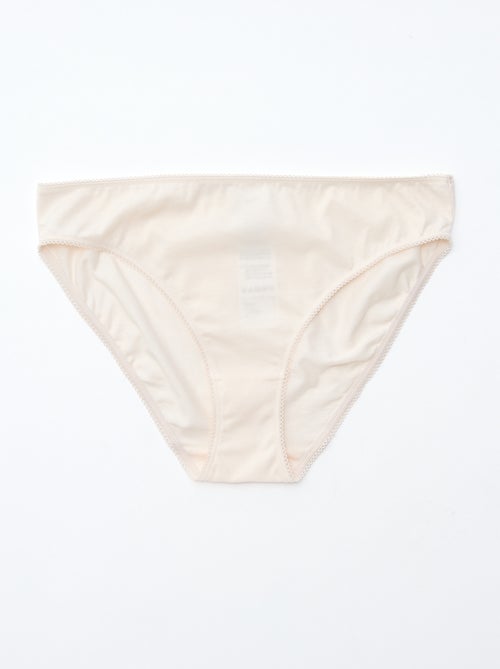 Pack de 5 braguitas de algodón liso - Kiabi