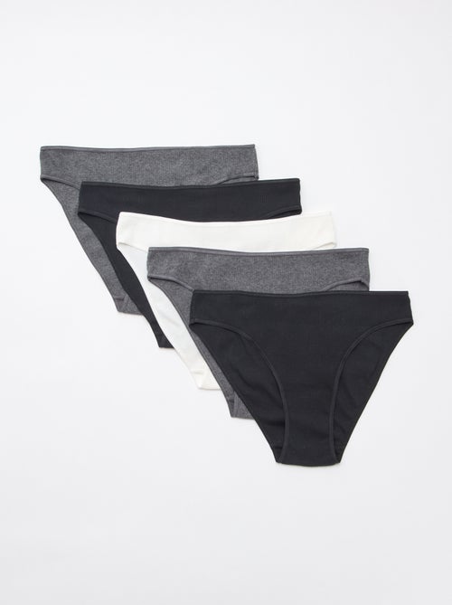 Pack de 5 braguitas de canalé - Kiabi