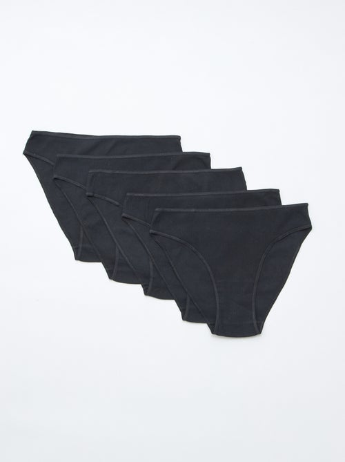 Pack de 5 braguitas de canalé - Kiabi Pack de 5 braguitas de canalé - Kiabi