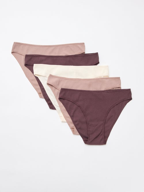 Pack de 5 braguitas de canalé - Kiabi