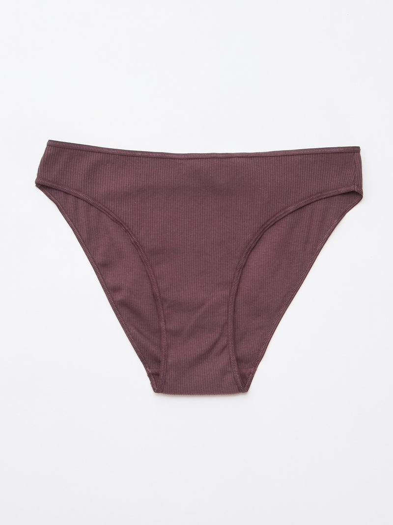 Pack de 5 braguitas de canalé Purpura - Kiabi