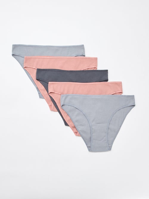 Pack de 5 braguitas de canalé - Kiabi