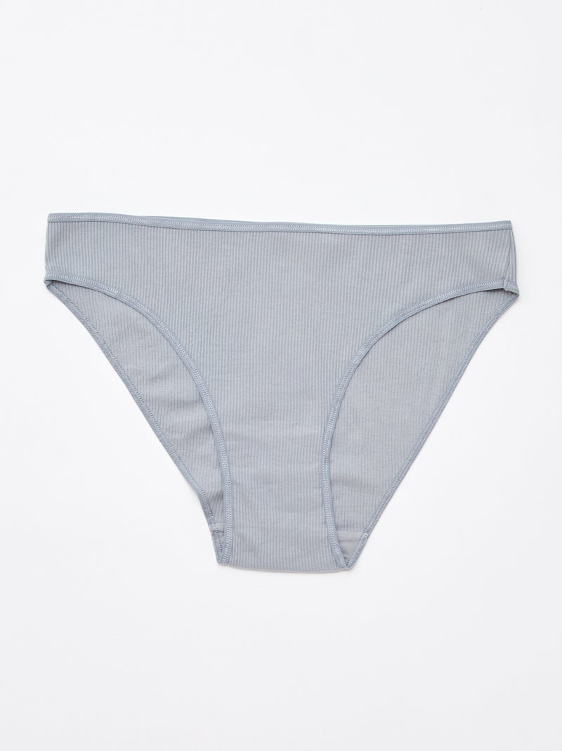 Pack de 5 braguitas de canalé Rosa - Kiabi