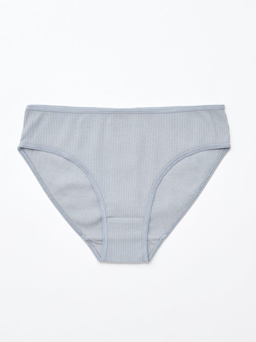 Pack de 5 braguitas de punto canalé - Kiabi