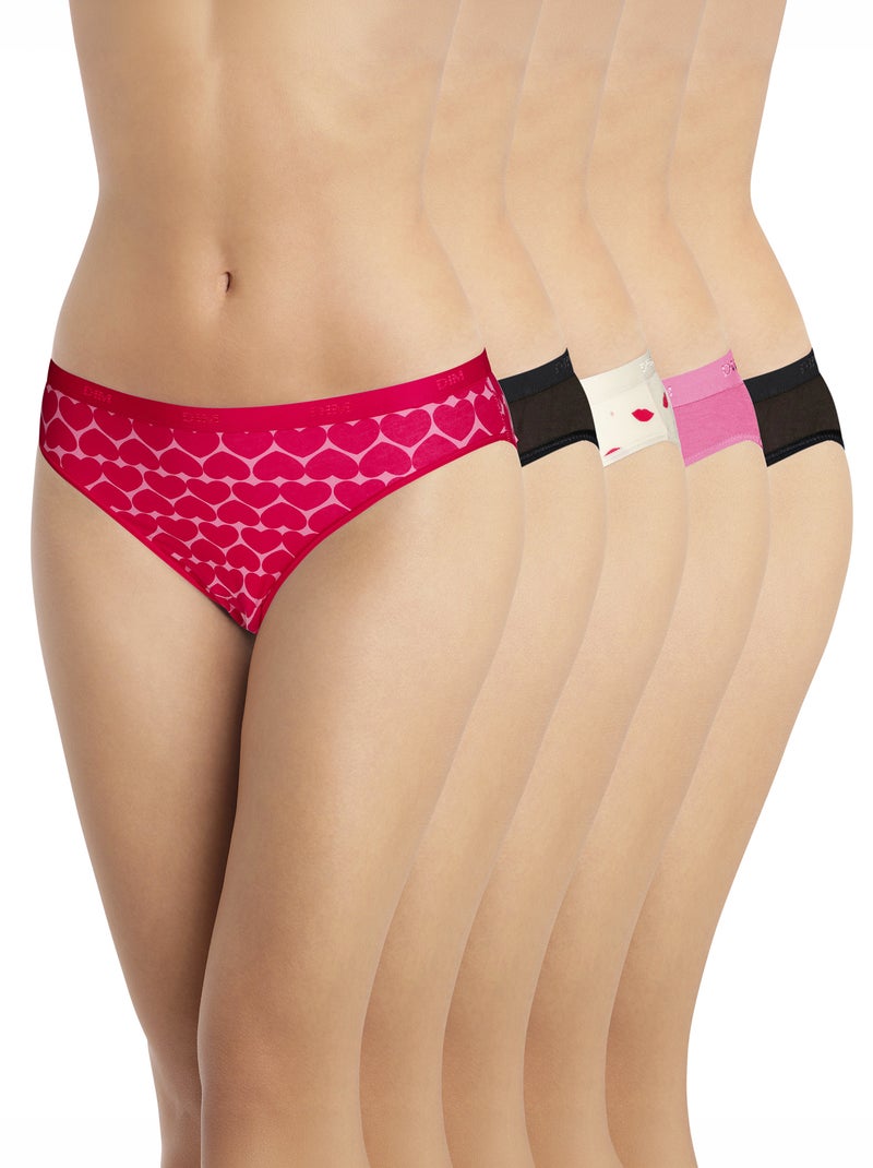 Pack de 5 braguitas 'DIM' Rojo - Kiabi