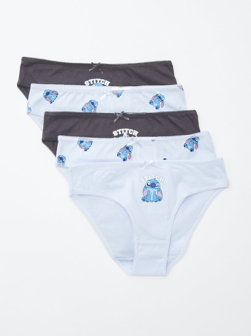 Pack de 5 braguitas 'Stitch' Azul - Kiabi