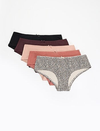Pack de 5 braguitas tipo short estampadas