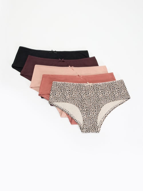 Pack de 5 braguitas tipo short estampadas - Kiabi
