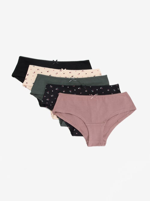 Pack de 5 braguitas tipo short estampadas - Kiabi
