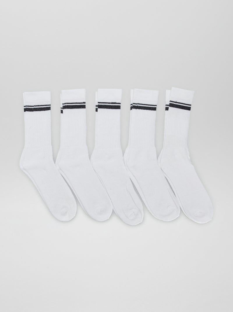 Pack de 5 calcetines altos BLANCO - Kiabi