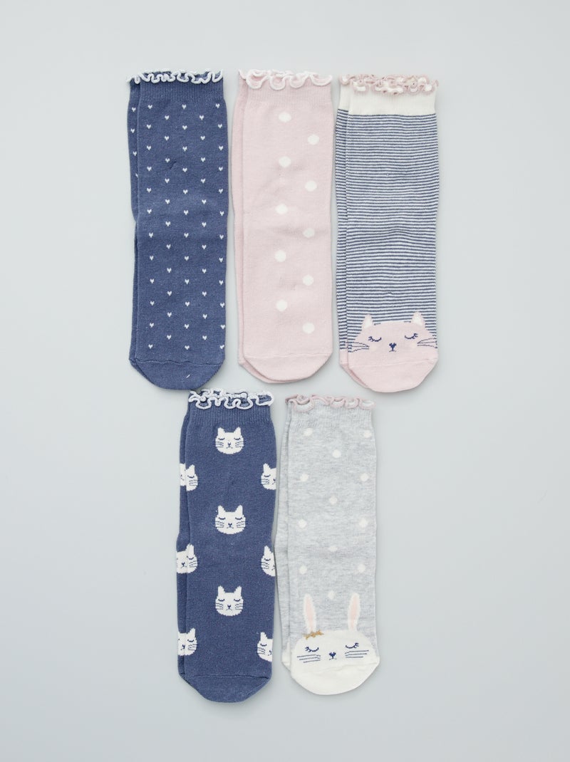 Pack de 5 calcetines 'animales' ROSA - Kiabi