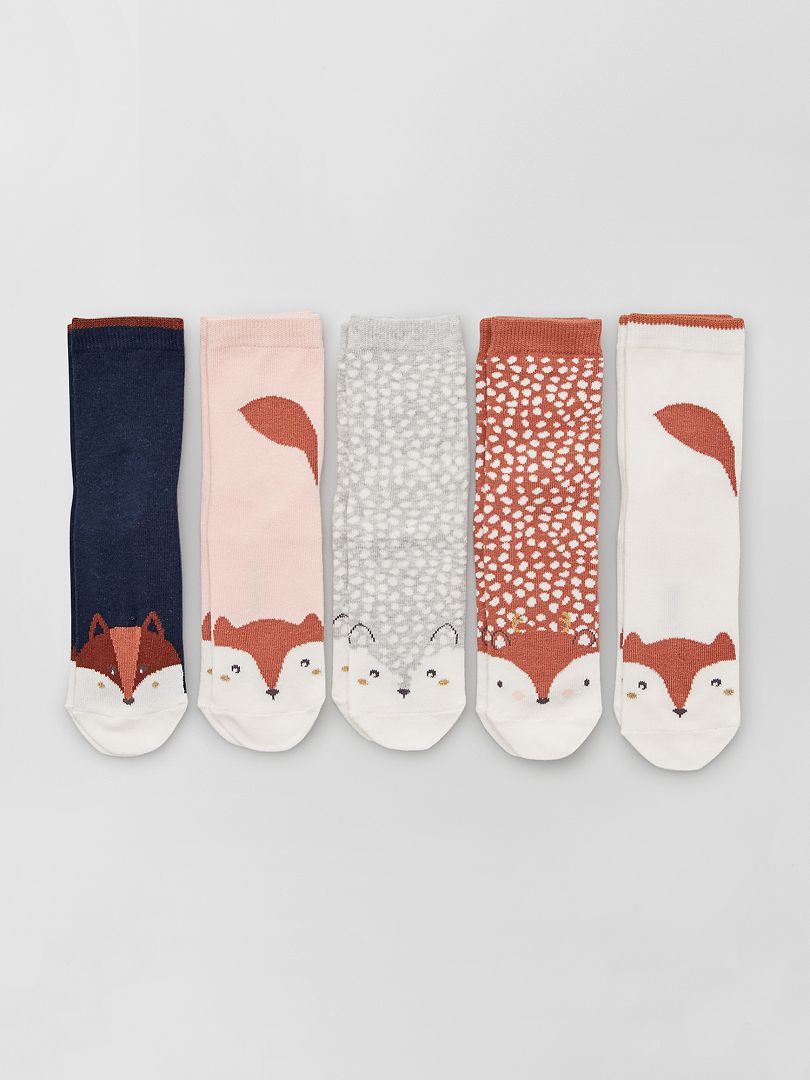 Pack de 5 calcetines 'animales' zorro - Kiabi