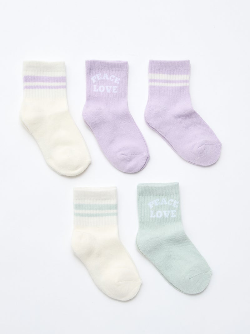 Pack de 5 calcetines cálidos Purpura - Kiabi