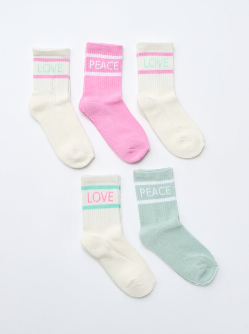 Pack de 5 calcetines cálidos Purpura - Kiabi