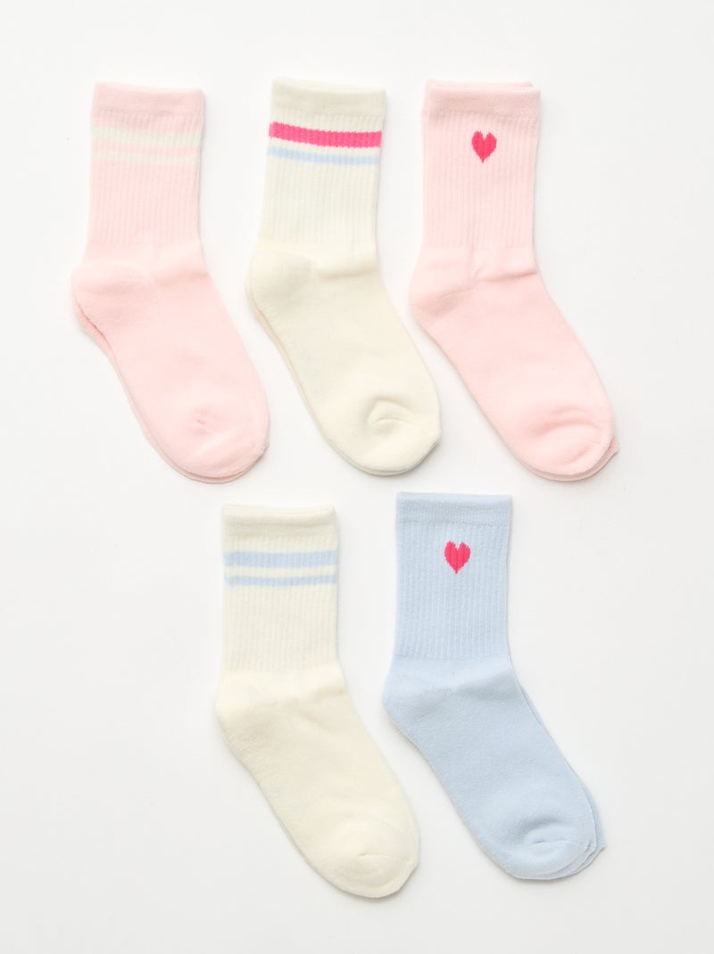 Pack de 5 calcetines cálidos Rosa - Kiabi
