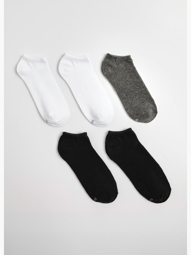 Pack de 5 calcetines, colores surtidos - AFIBEL Blanco Gris Negro - Kiabi