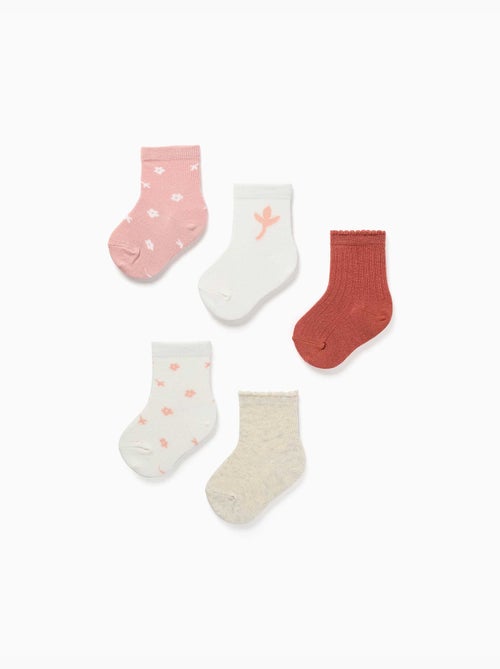 Pack de 5 calcetines con estampados florales - Kiabi