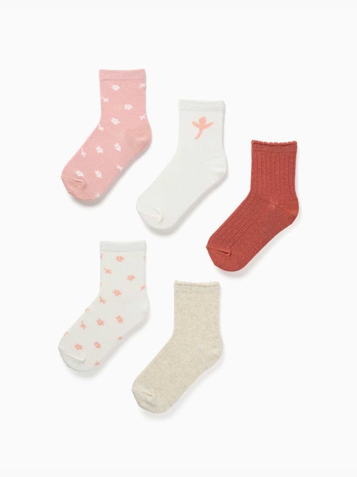 Pack de 5 calcetines con estampados florales - Kiabi