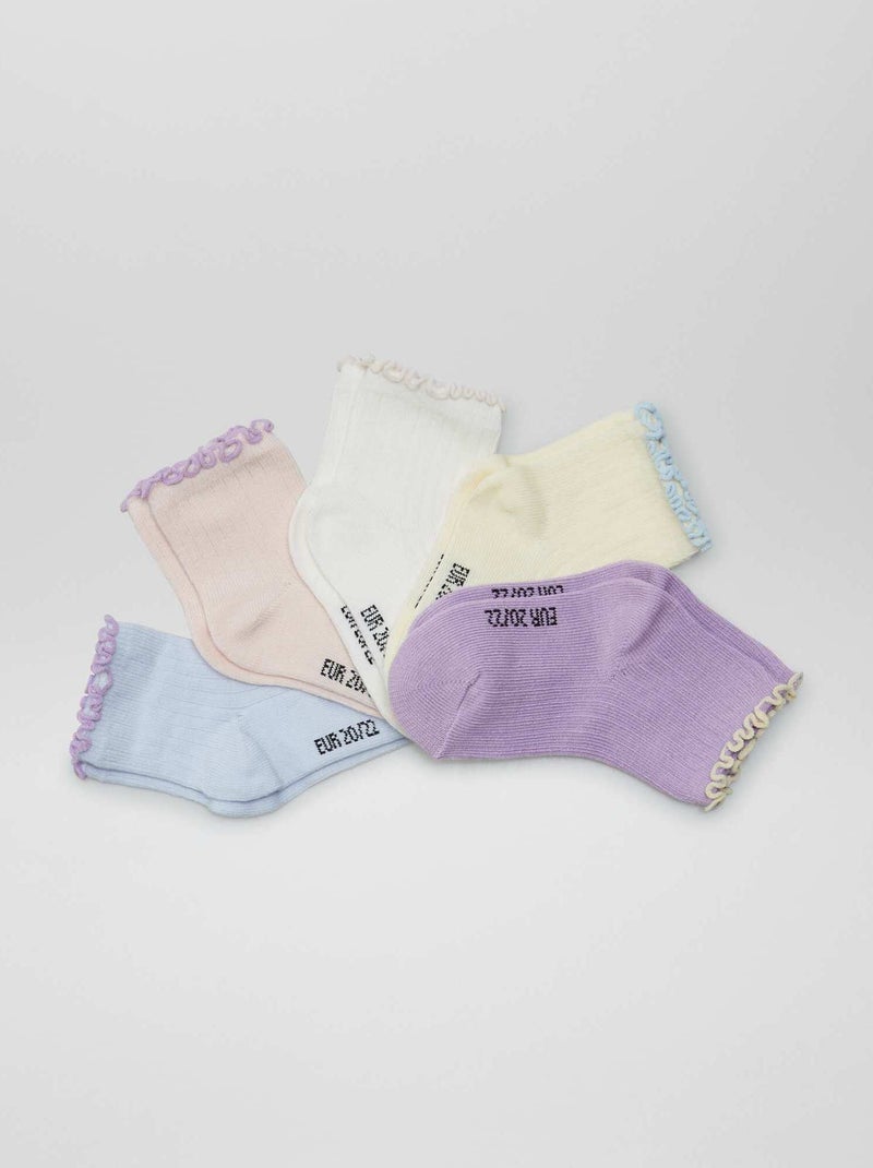 Pack de 5 calcetines con volantes AZUL - Kiabi