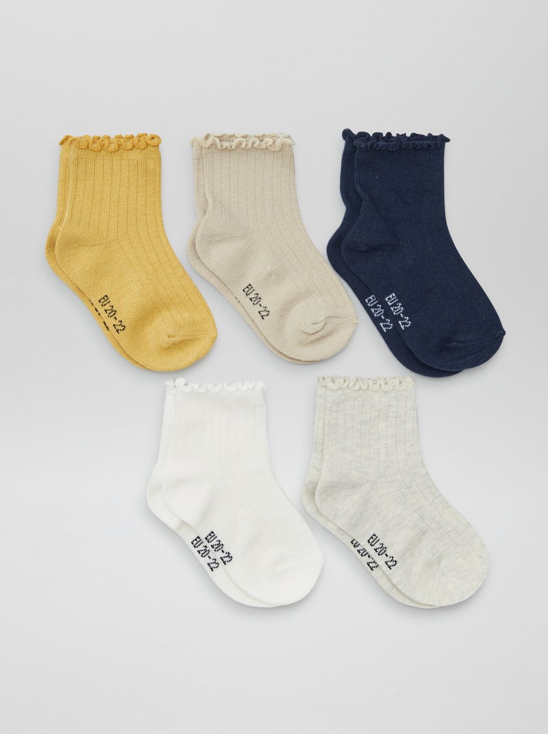 Pack de 5 calcetines con volantes AZUL - Kiabi
