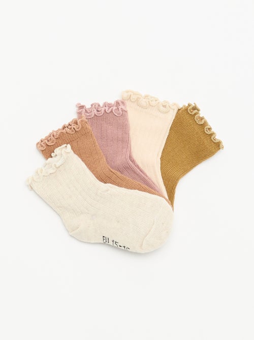 Pack de 5 calcetines con volantes - Kiabi Pack de 5 calcetines con volantes - Kiabi