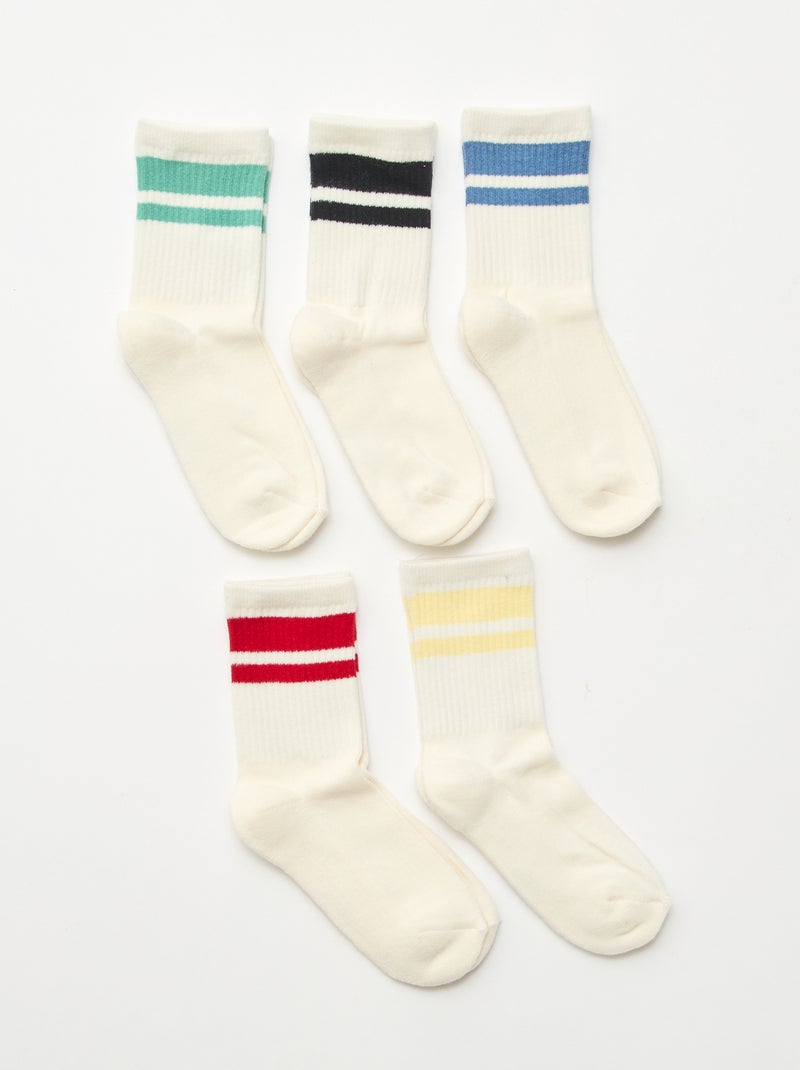 pack de 5 calcetines de algodón Blanco - Kiabi