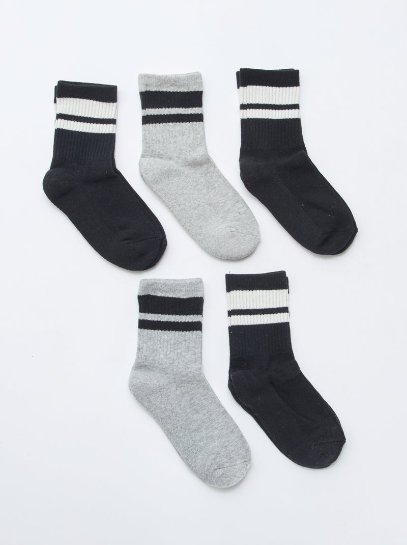 Pack de 5 calcetines de algodón Negro - Kiabi