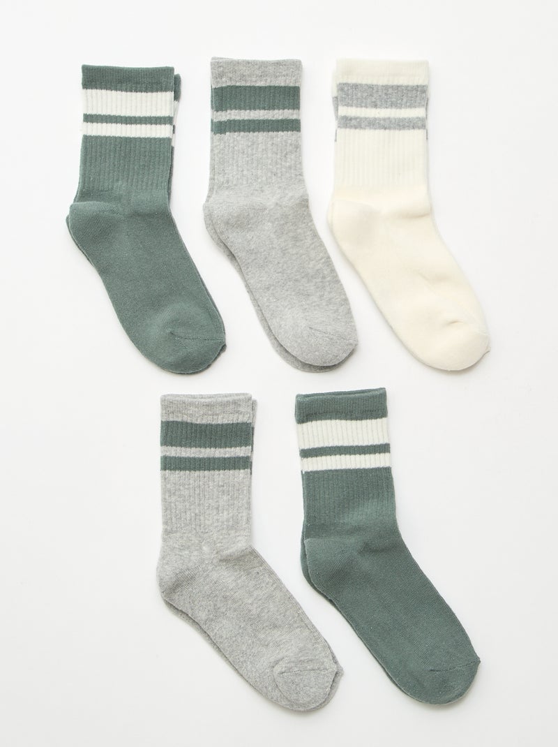 pack de 5 calcetines de algodón Verde - Kiabi