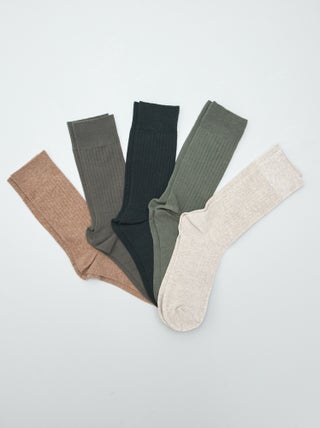 Pack de 5 calcetines de canalé