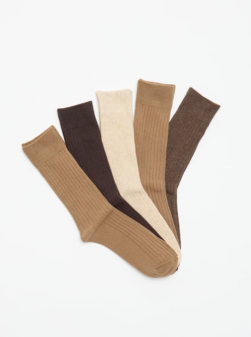 Pack de 5 calcetines de canalé - Kiabi