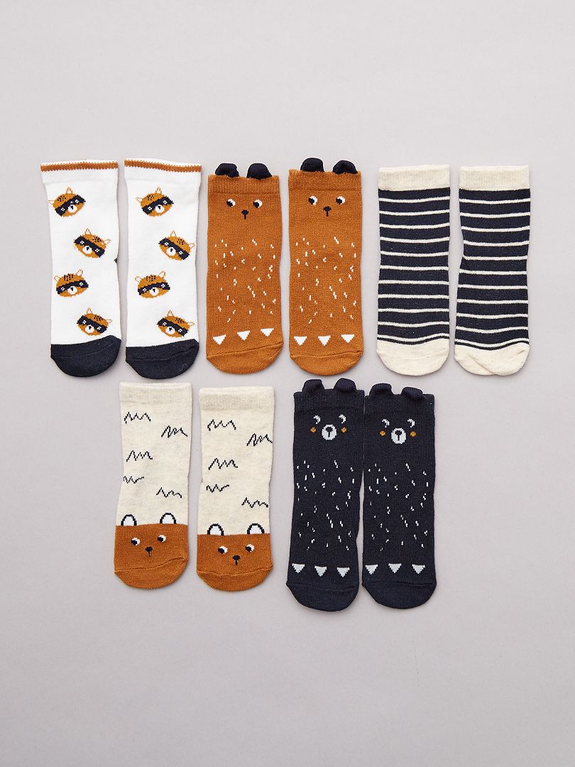 Pack de 5 calcetines de fantasía oso - Kiabi