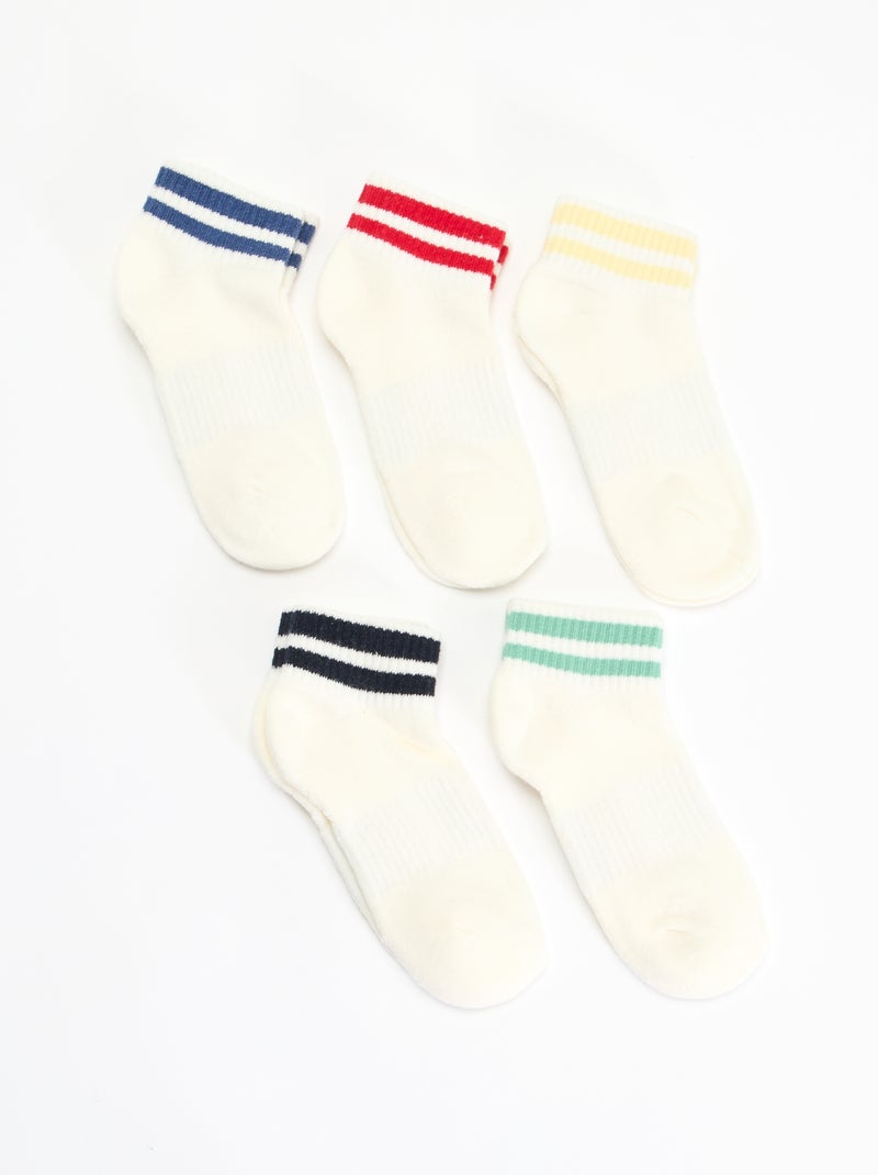 Pack de 5 calcetines deportivos Blanco - Kiabi