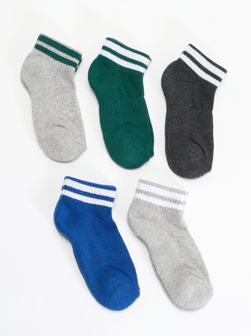 Pack de 5 calcetines deportivos Gris - Kiabi