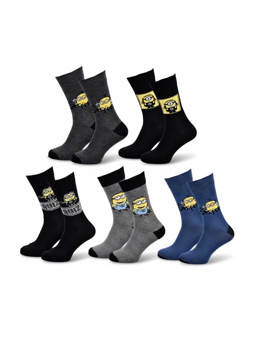 Pack de 5 calcetines hombre Minions licencia - Kiabi Pack de 5 calcetines hombre Minions licencia - Kiabi