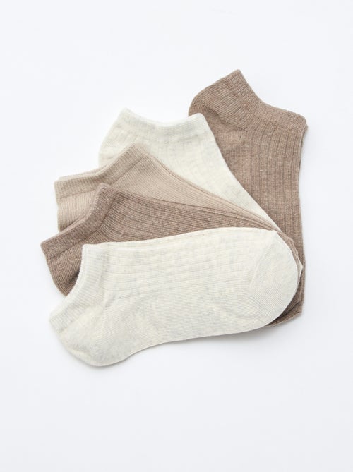 Pack de 5 calcetines invisibles para hombre de algodón liso - Kiabi