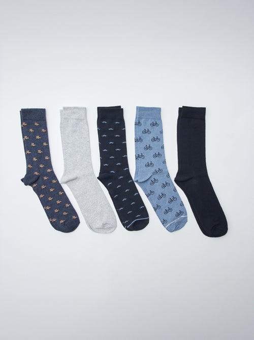 Pack de 5 calcetines largos con motivos - Kiabi