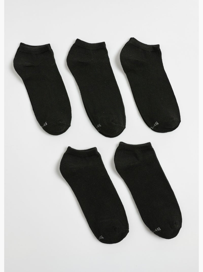 Pack de 5 calcetines lisos - AFIBEL Negro - Kiabi