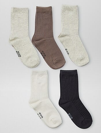 Pack de 5 calcetines lisos