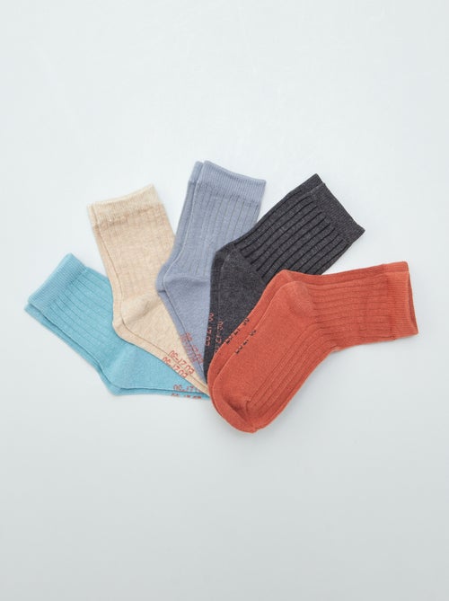 Pack de 5 calcetines lisos - Kiabi