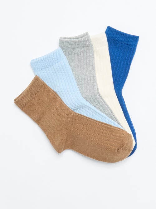 Pack de 5 calcetines lisos - Kiabi Pack de 5 calcetines lisos - Kiabi