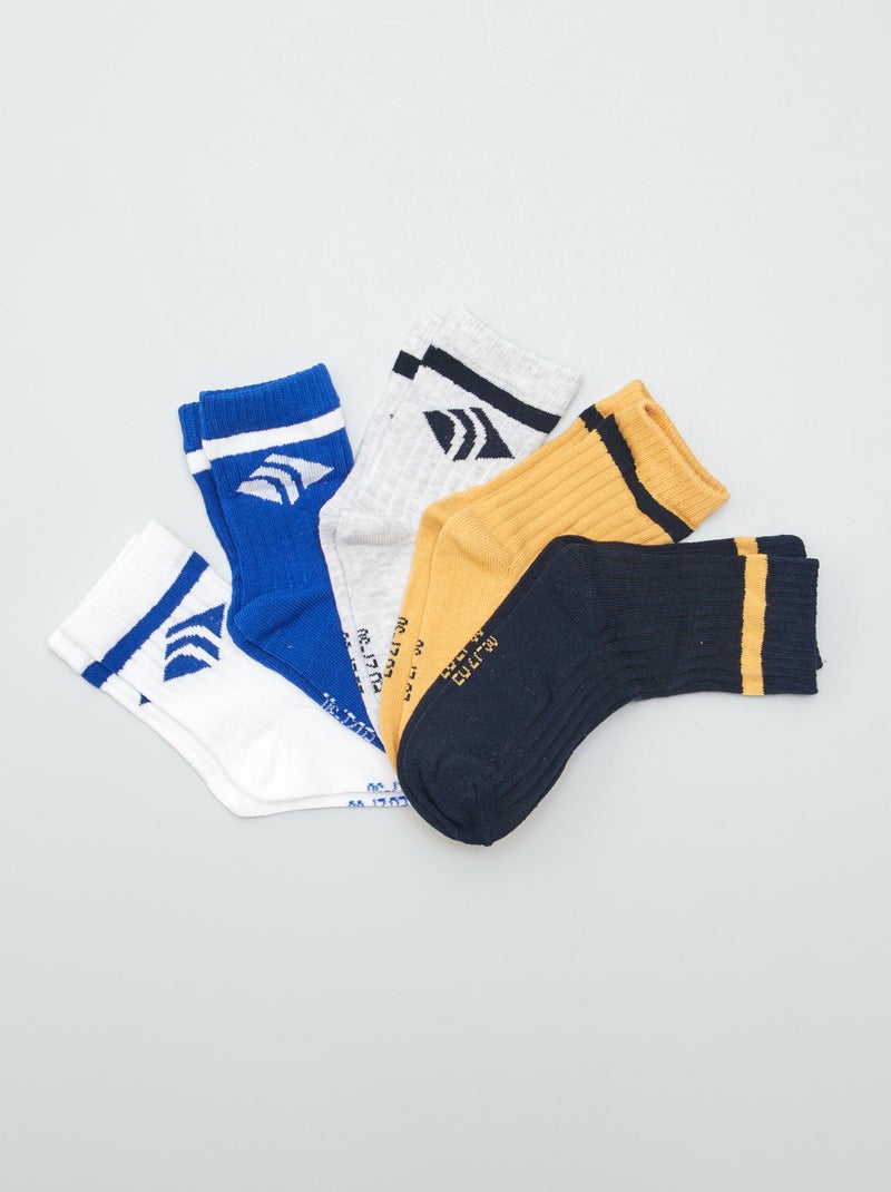 Pack de 5 calcetines lúdicos AZUL - Kiabi