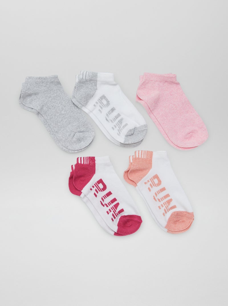 Pack de 5 calcetines tobilleros GRIS - Kiabi