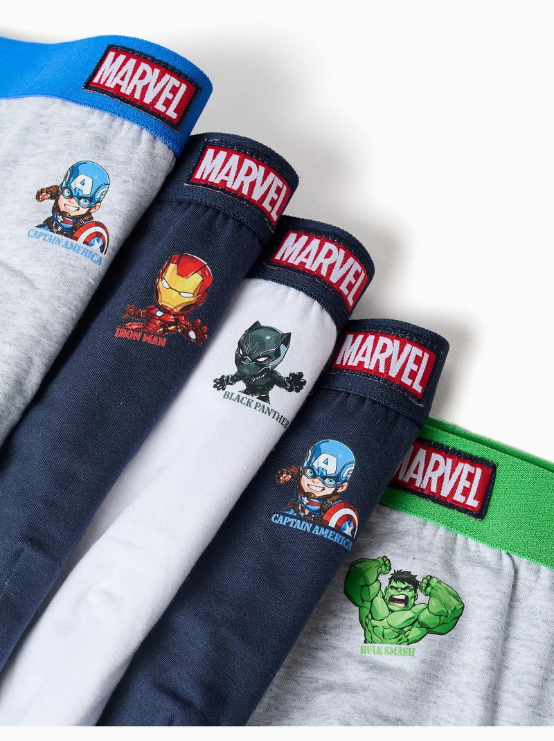 Pack de 5 calzoncillos con estampados Avengers Blanco Gris Azul - Kiabi