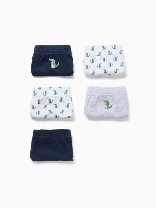 Pack de 5 calzoncillos de algodón con cocodrilos estampados - Kiabi