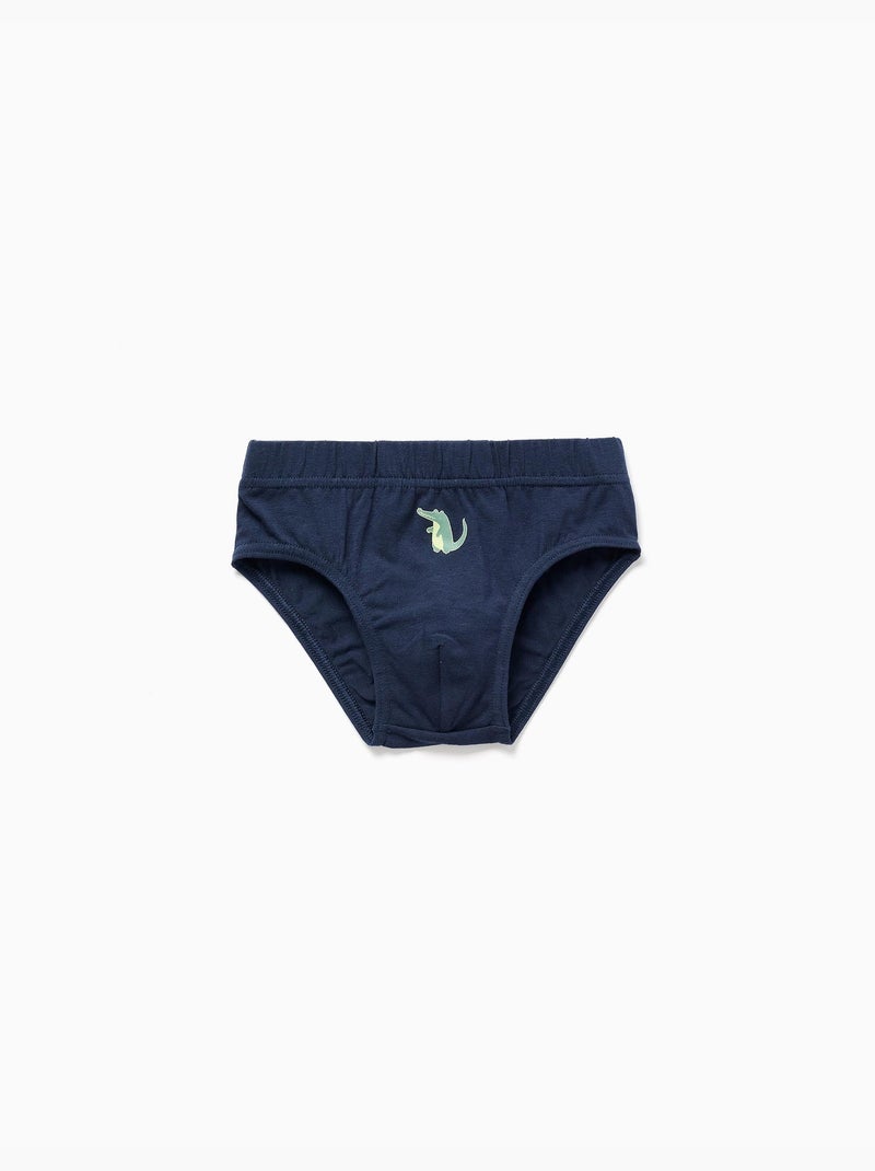 Pack de 5 calzoncillos de algodón con cocodrilos estampados Gris azul - Kiabi
