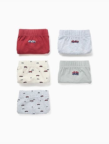 Pack de 5 calzoncillos de algodón con estampados de coches