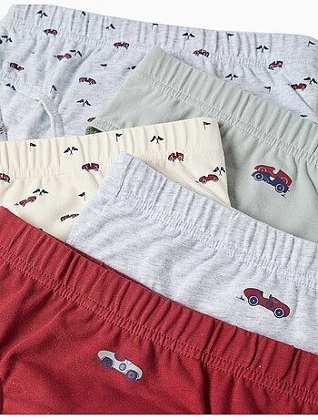 Pack de 5 calzoncillos de algodón con estampados de coches